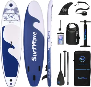 11'x34 x6 Inflatable Stand Up Paddle Board, Surfboard, Surfing Paddle Board, Balance Float Board, Universal Travel Board, PVC Brushed Material160.45