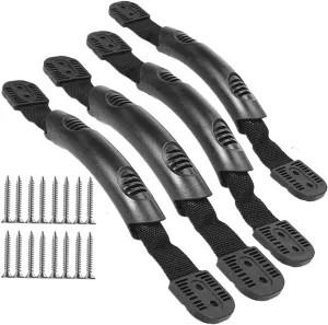 4 Pack 2-Hole Kayak Carry Handles with Screws - Rubber Kayak Handle Replacement for Ocean Lifetime Pelican Perception Boats Black