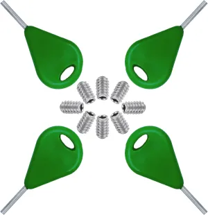 4pcs Surf Fin Key & Screws for Surfboard Sup Kayak Longboard Surfing Paddleboard Surf Paddle Board, Fins Replacement Install Remove Tool Accessories Green