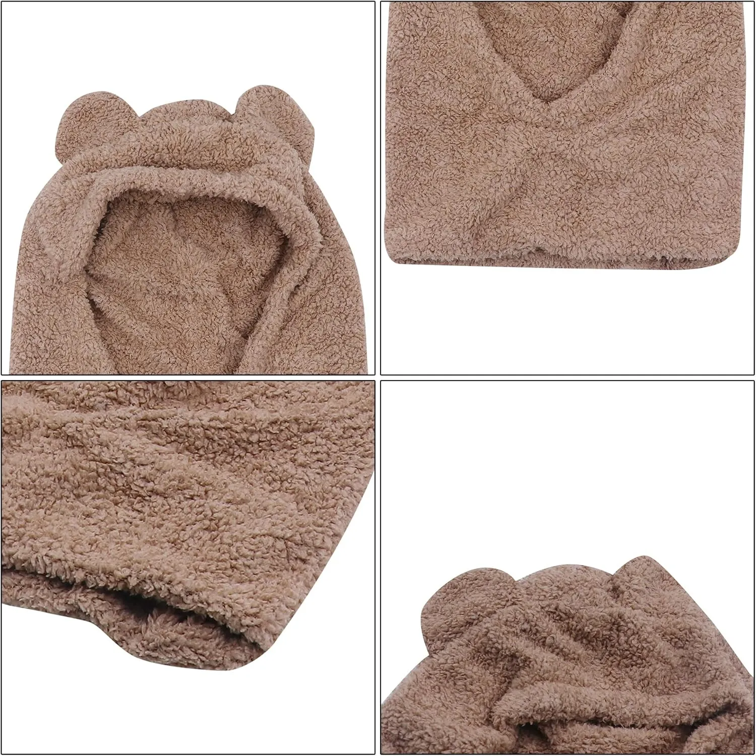 ANKOMINA Winter Cute Bear Ear Warm Hat Women Plush Earflap Beanie Hat Kids Girls Windproof Skull Cap