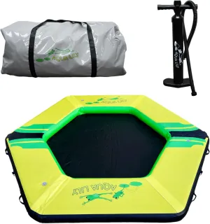 Aqua Lily Pad Inflatable Floating Dock (12 x 10 Hexagon) Air Dock Platform Floating Island Raft with Surface for Pool Beach Ocean