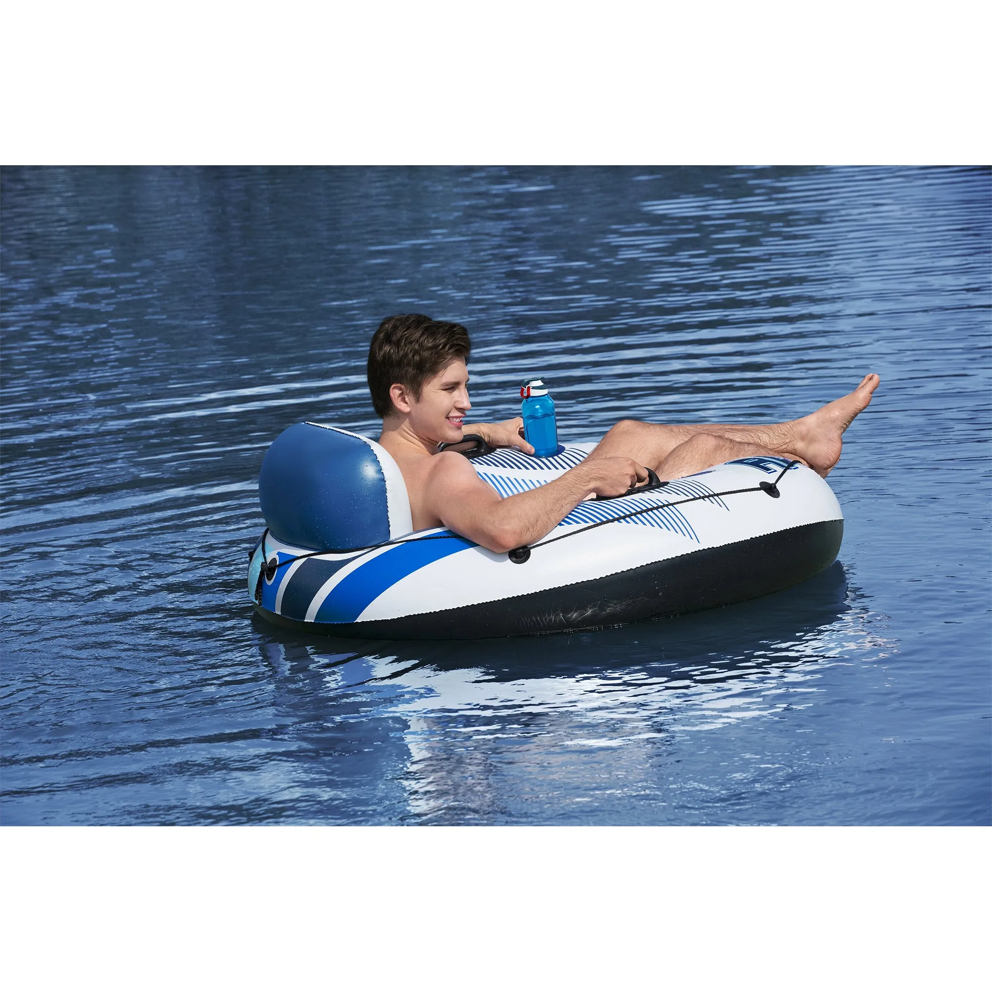 Bestway 43116E Hydro Force Rapid Rider Single River Inner Tube, Blue and White