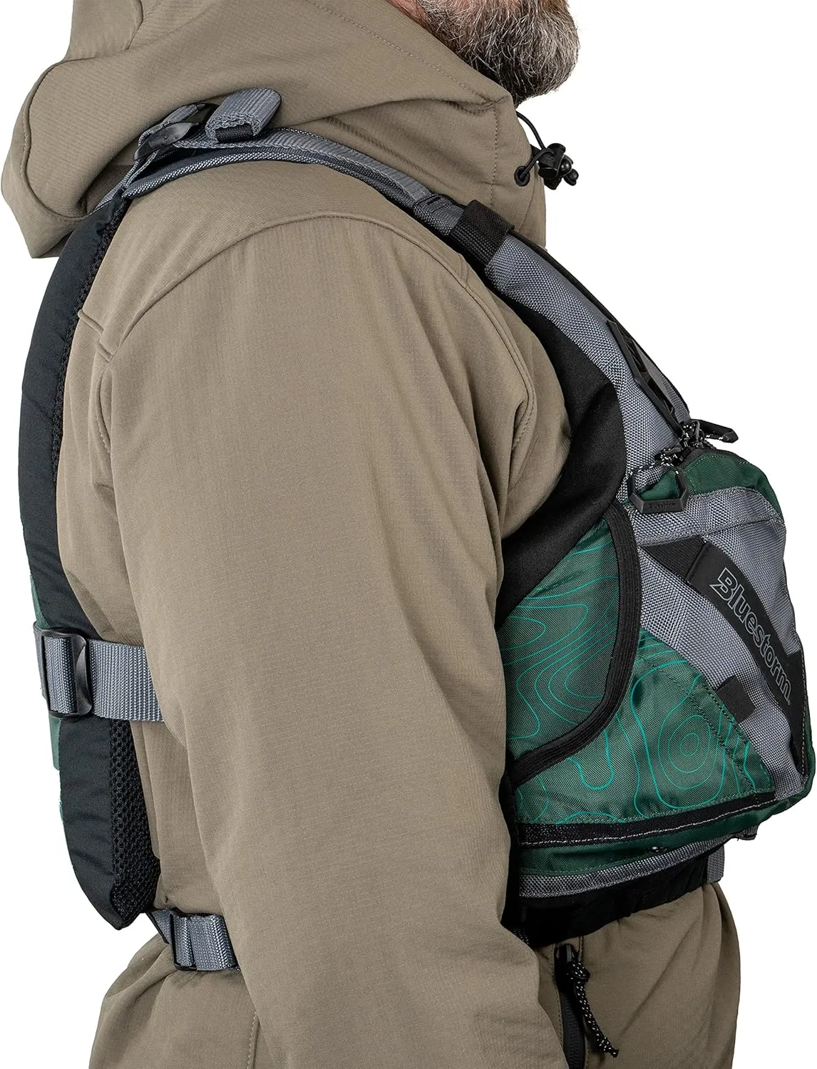 BLUESTORM Motive Kayak Life Jacket (PFD) | Fully Adjustable | Lined Pockets | US Coast Guard Approved | for Kayaking, Paddling, Fishing and More