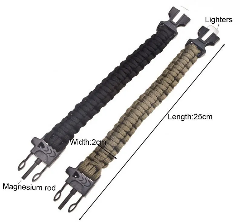 Buy One Free One Paracord Flint Fire Starter Bracelet 4 In 1