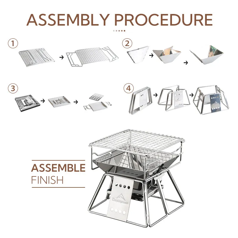CampingMoon Mini Charcoal Grill X-mini