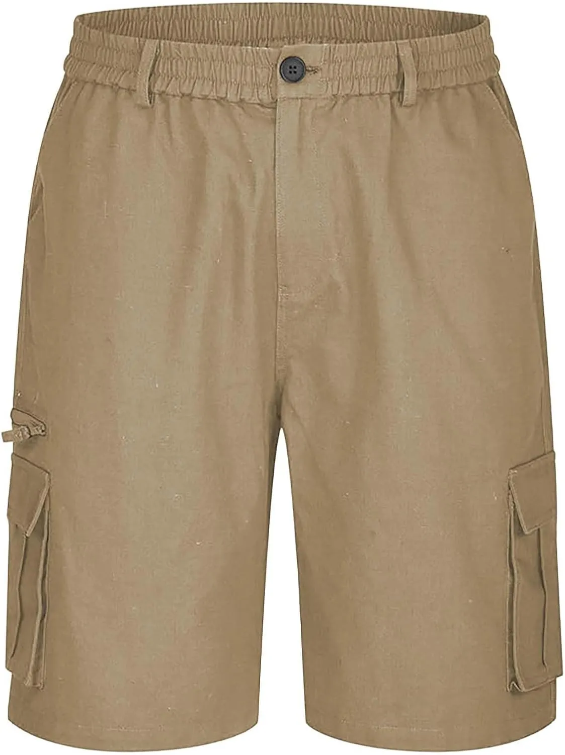 Cargo Shorts for Men Casual Summer Hiking Pants Elastic Waist Knee Length Big and Tall Bermuda Short with Pockets