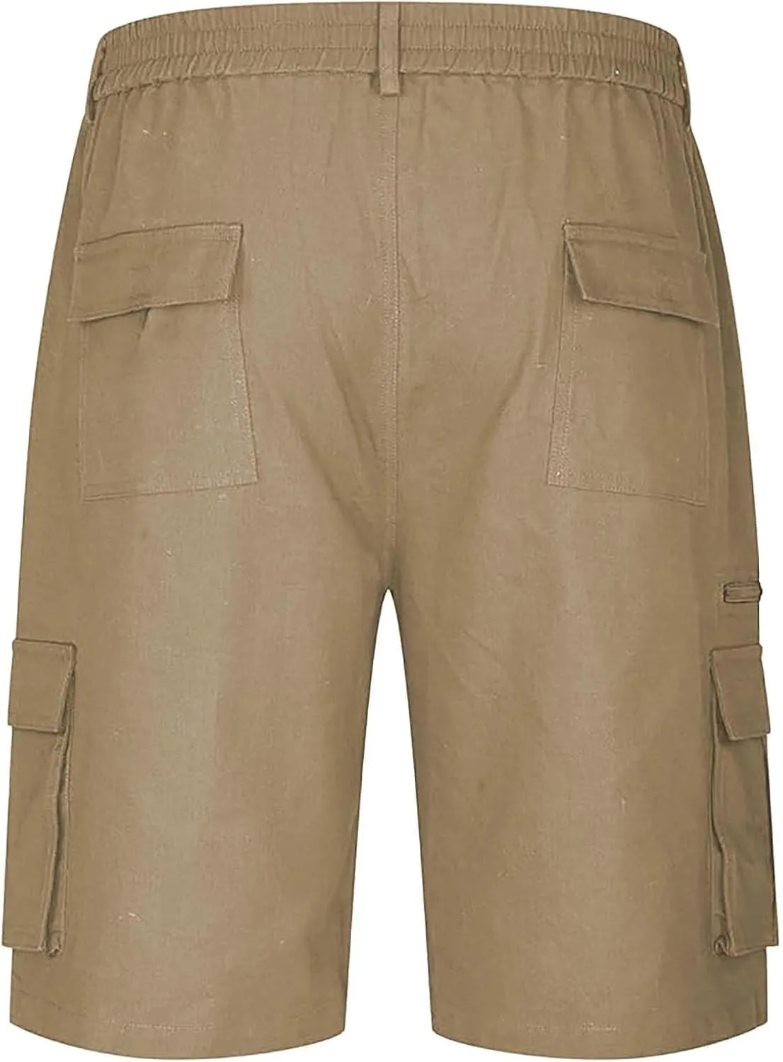 Cargo Shorts for Men Casual Summer Hiking Pants Elastic Waist Knee Length Big and Tall Bermuda Short with Pockets