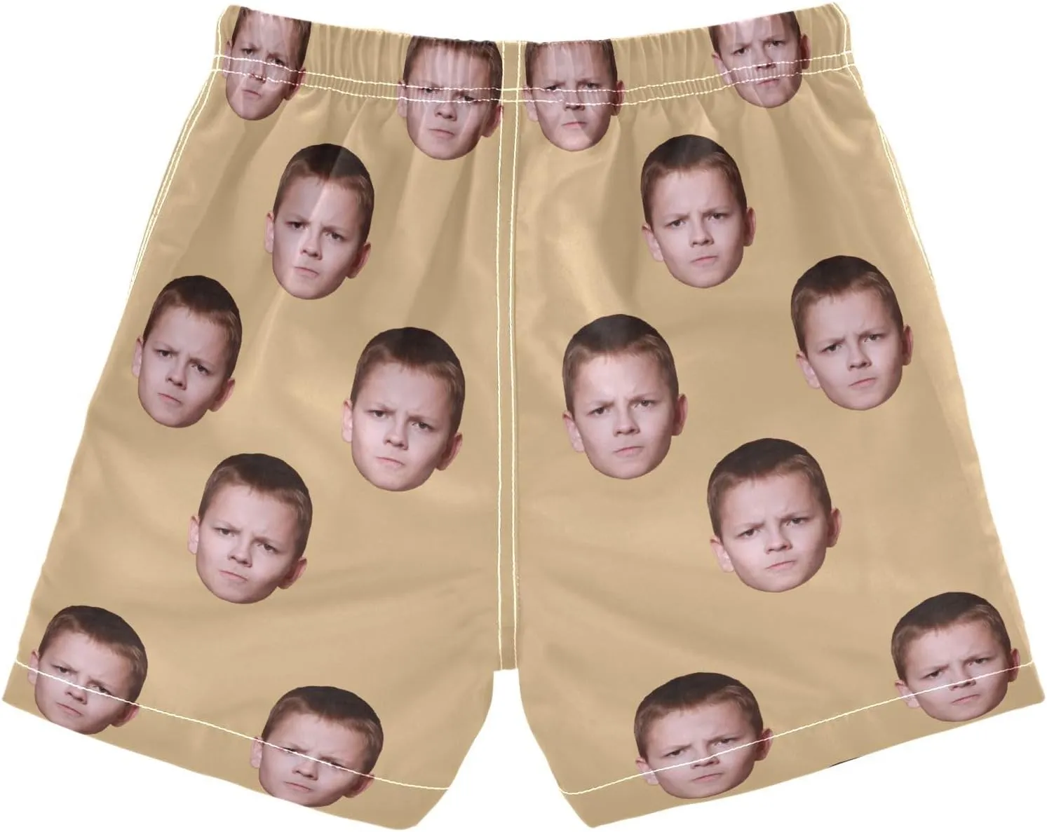 Custom Funny Boys Swim Trunks Personalized Photo Face Infant Baby Boy Swim Board Shorts Beach Shorts Swimwear