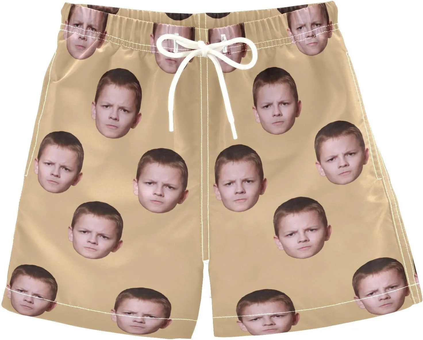 Custom Funny Boys Swim Trunks Personalized Photo Face Infant Baby Boy Swim Board Shorts Beach Shorts Swimwear