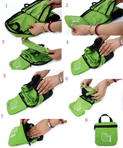 FakeFace Lightweight Foldable Packable Handy Travel Outdoor Sport Backpack Daypack Backpack - Water