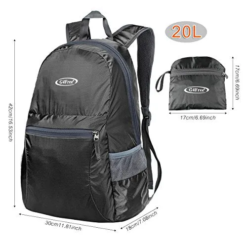 G4Free Ultra Lightweight Packable Backpack Hiking Daypack,Handy Foldable Camping Outdoor
