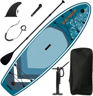 Inflatable Stand Up Paddle Board 9.9'x33 x5 with Premium Accessories & Backpack, Wide Stance, Bottom Fin for Paddling, Paddle, Leash, Surf Control, Non-Slip Deck for Youth & Adult