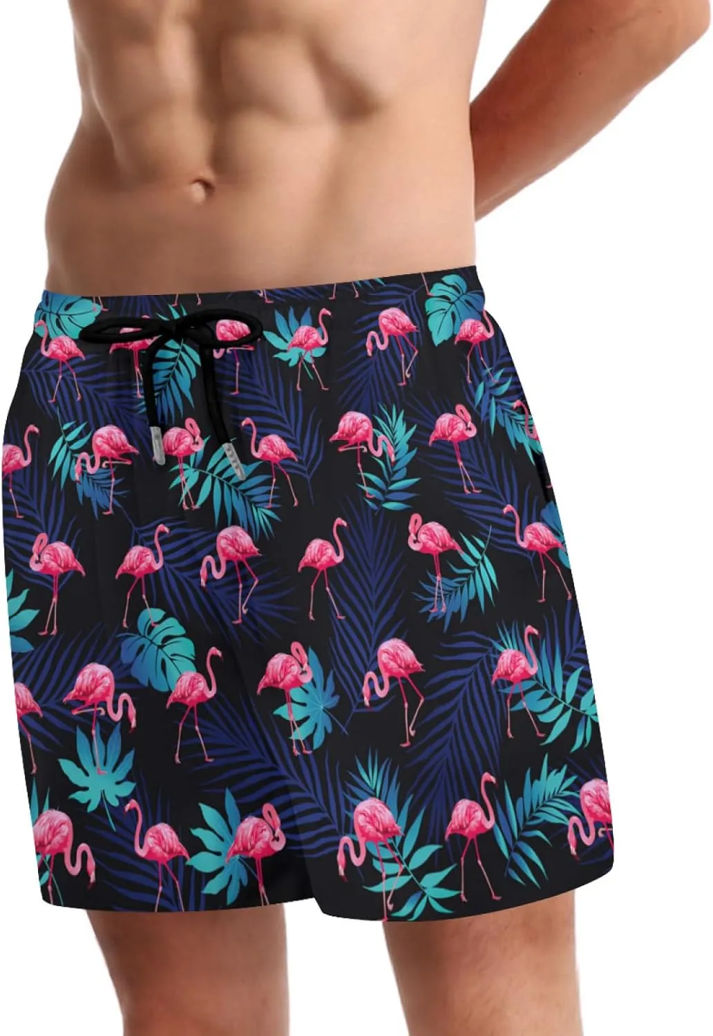 KSLIDS Mens Swim Trunks with Compression Liner 2-in-1 Swimming Shorts 5 inch Inseam Quick Dry Beach Board Shorts