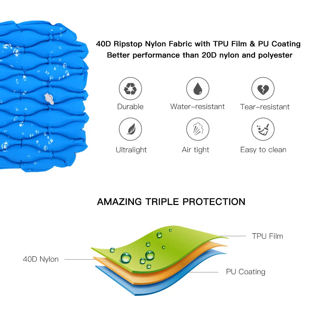 Light Inflatable Sleeping Mattress with a Bag