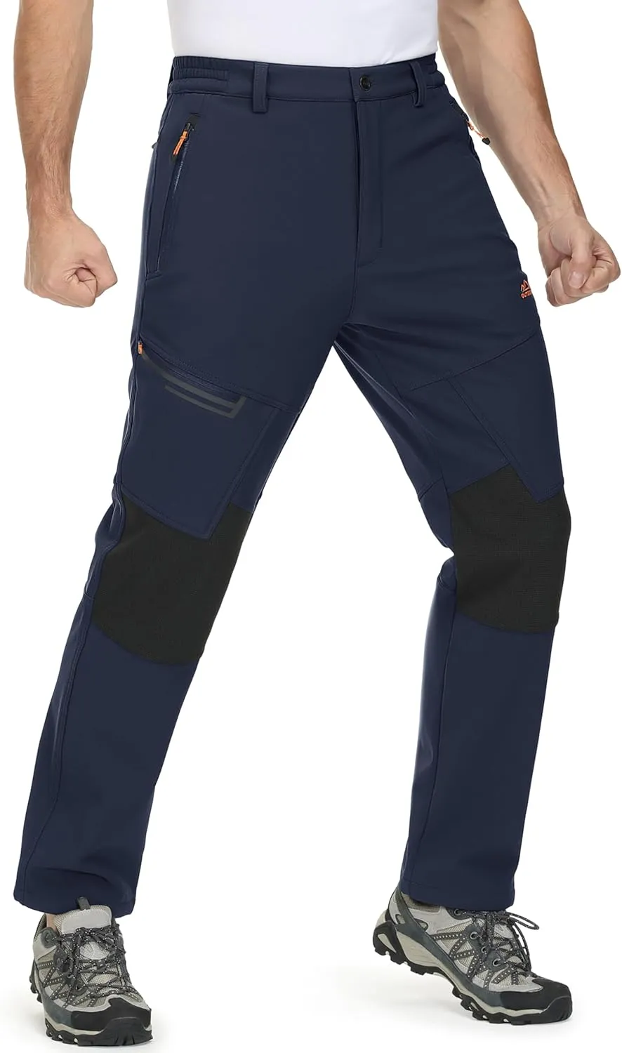 MAGCOMSEN Men's Winter Pants Fleece Lined Ski Snow Pants Water Resistant 4 Zip Pockets Outdoor Pants