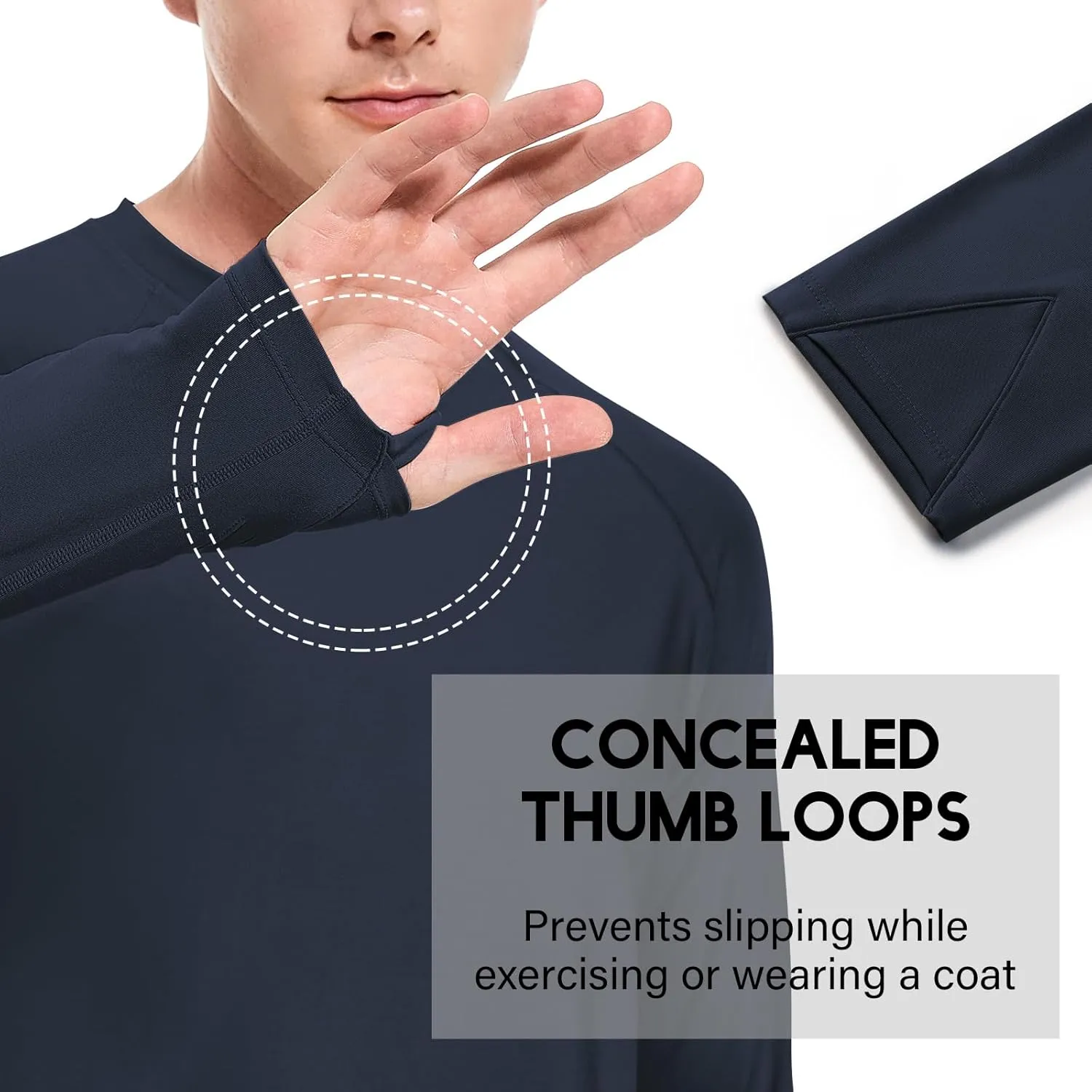 Men's Fleece Lined Thermal Shirts Midweight Crew/Mock Neck Base Layer Long Sleeve Top Cold Weather Workout
