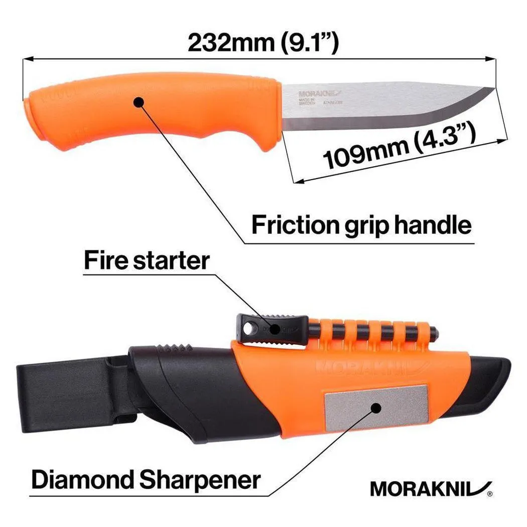 Morakniv Bushcraft Survival - Stainless Knife - Orange