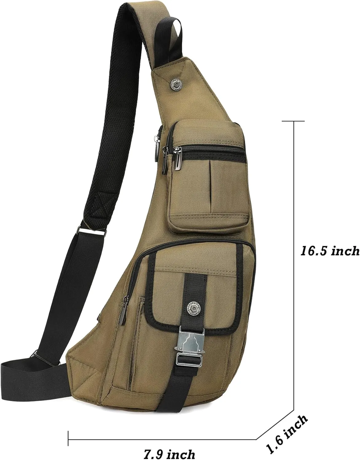 NICGID Sling Bag Chest Shoulder Backpack Crossbody Bags Casual Daypack for Men Women (Army green-013)