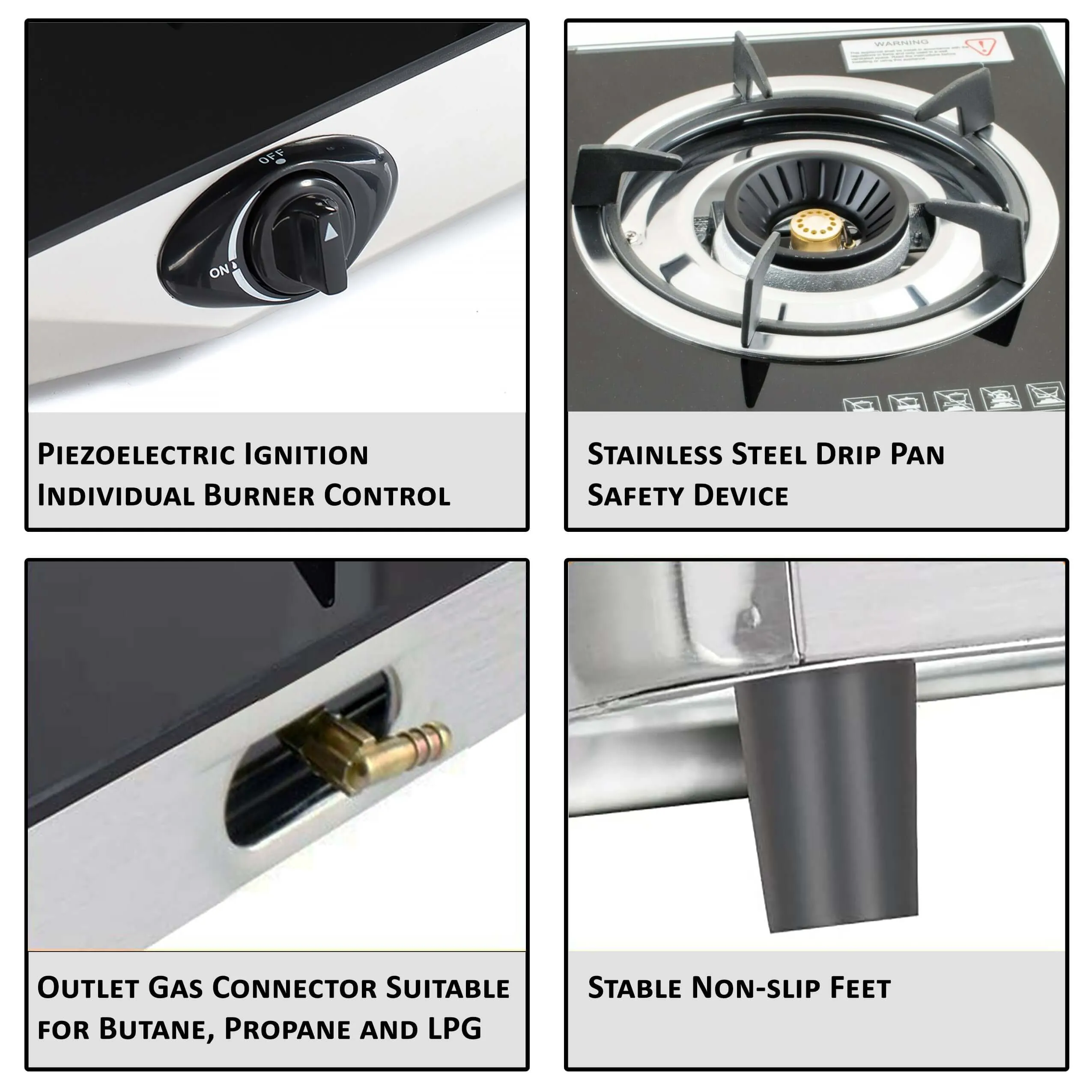 NJ NGB-S2 Gas Stove 2 Burners 6.8 kW