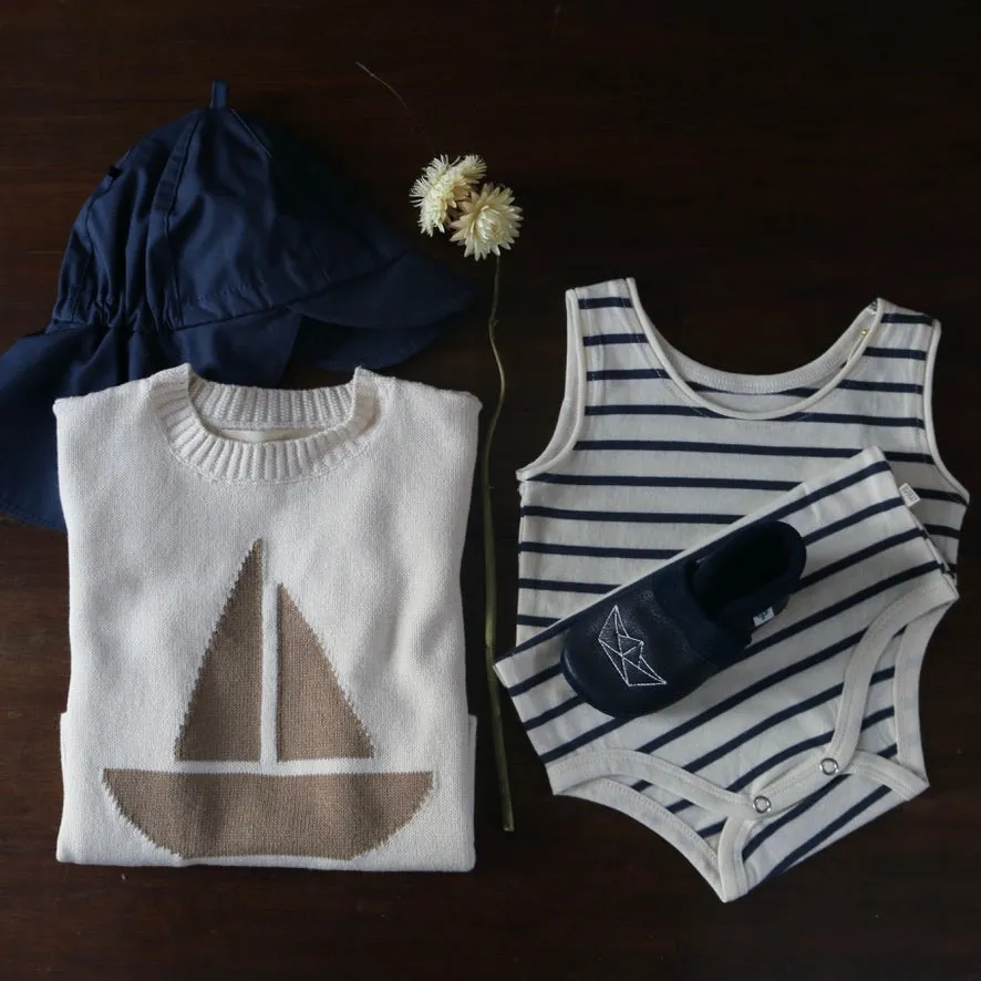 Organic Summer Cap UV Protection - Indigo - 10-14m only