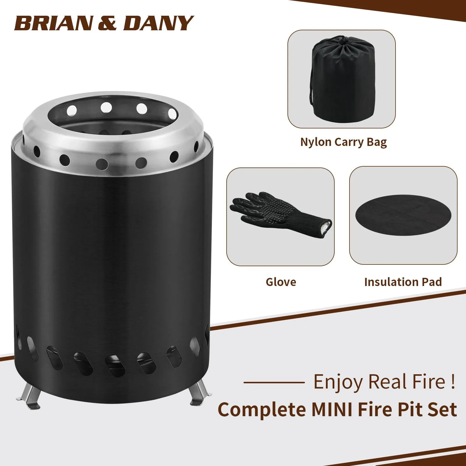 Solo Fire Pit 5.5"x7.9"(Black/Blue/Silver/Green/Red)