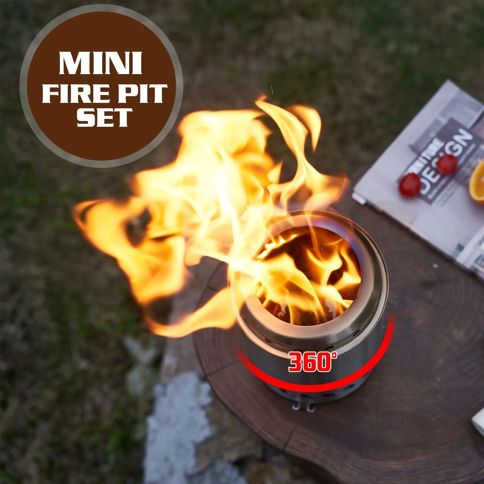 Solo Fire Pit 5.5"x7.9"(Black/Blue/Silver/Green/Red)
