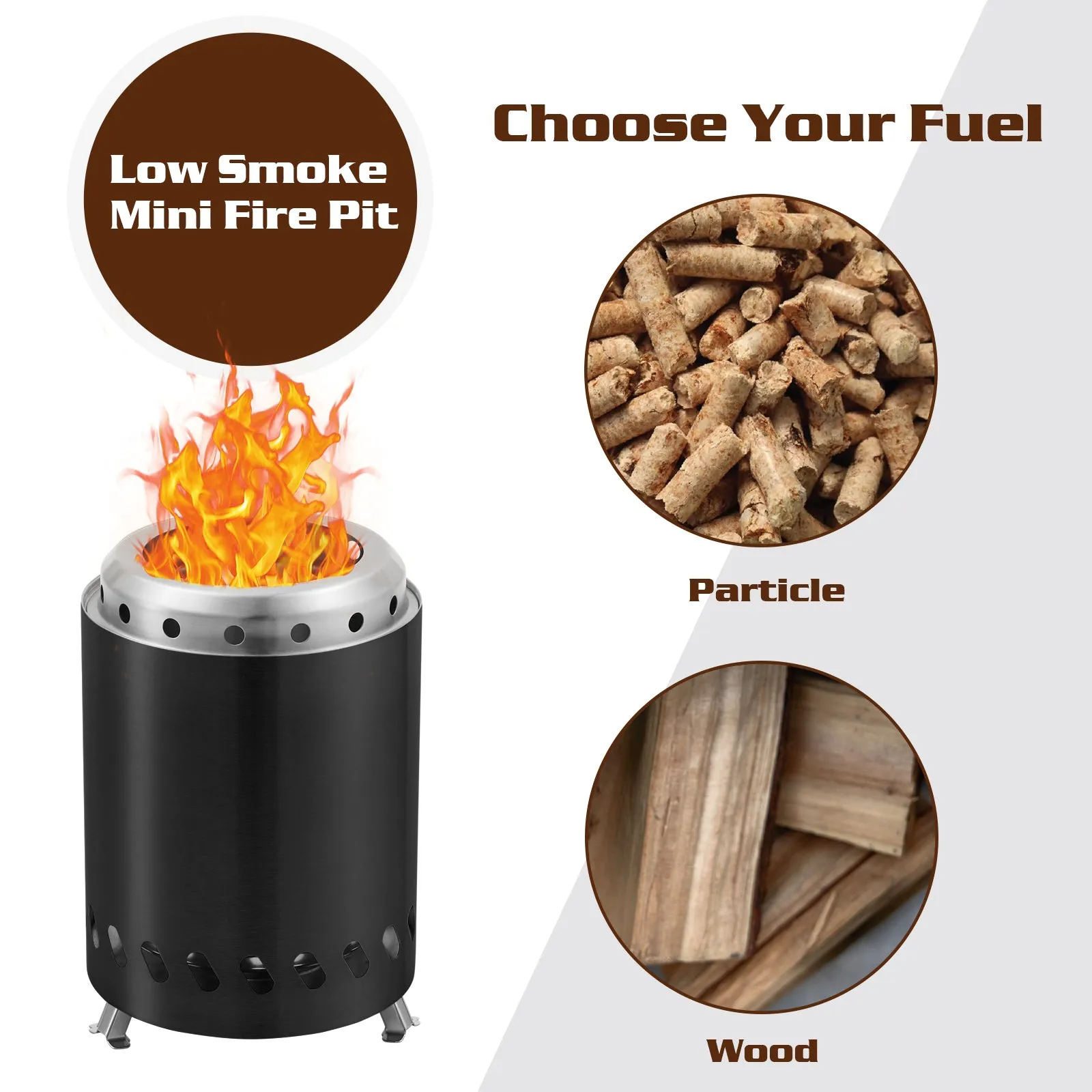 Solo Fire Pit 5.5"x7.9"(Black/Blue/Silver/Green/Red)