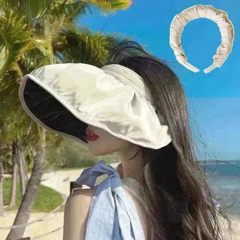 Summer Shell Hat FPF50 Empty-top Hat Women's Cycling Sun Protection UV Face Covering Sunhat Outdoor