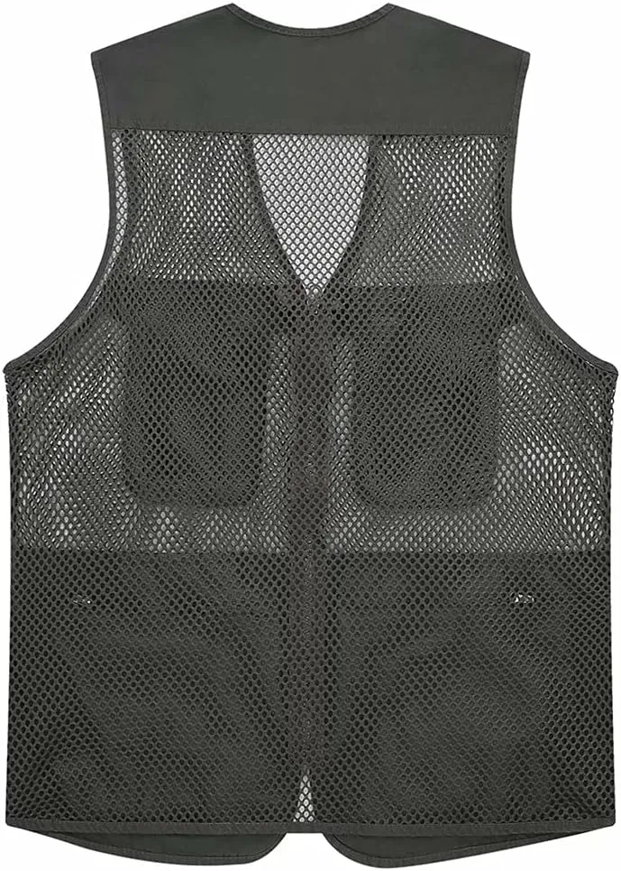 Unisex Mesh Breathable Fishing Vest, Multi-Pockets Photography Travel Hiking Waistcoat Jacket for Adults and Youth
